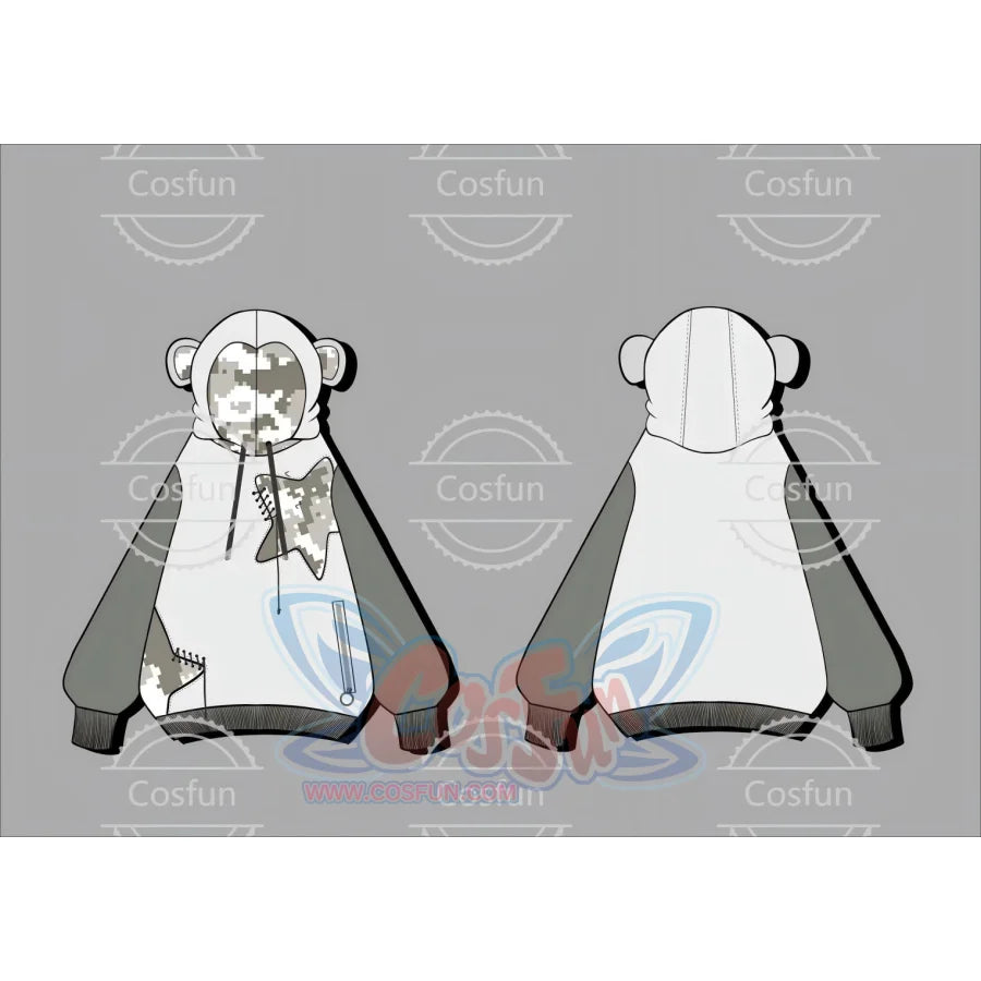 Cosfun Original Gorilla Cosplay Full Zip Hoodie A00009 Sweatshirt