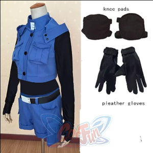 Assassination Classroom Kayano Kaede Blue Battle Suit Uniform Cosplay Costume Mp005791 Female / S