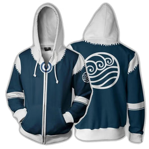 Avatar: The Last Airbender 3D Printed Polyester Zip Up Hoodie Hoodie