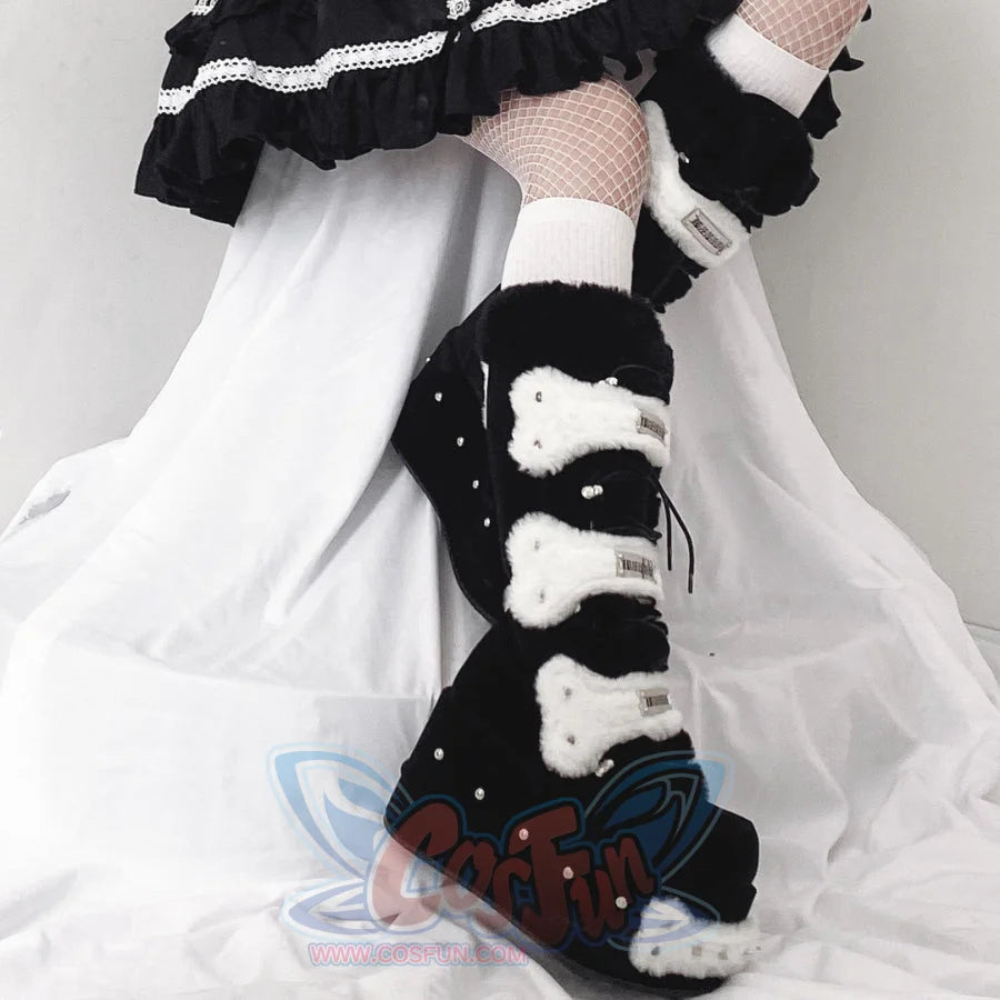 Original Winter Lolita Woolen Thick Soled Boots S22648