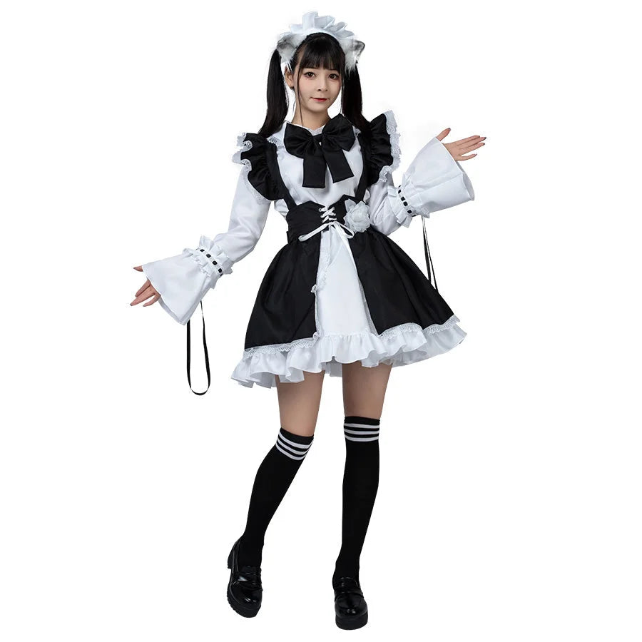 Maid Anime Dress Black And White Apron Lolita Mp005702 Costumes