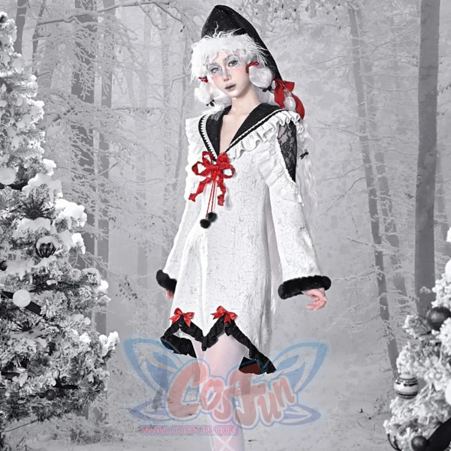 New Year Gothic Sailor Collar Long Sleeve Dress