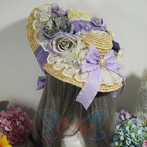 Original Elegant And Classic Lolita Flowers Straw Hat