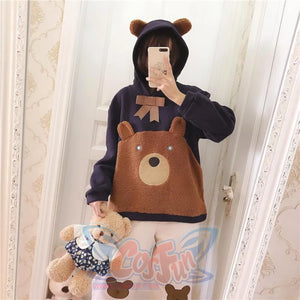 Bowknot Bear Ears Cartoon Hoodie J10005 Sweatshirt