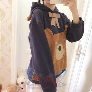 Bowknot Bear Ears Cartoon Hoodie J10005 Sweatshirt