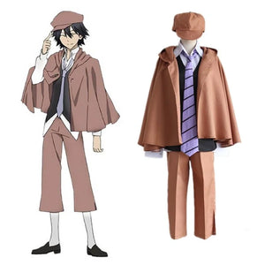 Anime Bungo Stray Dogs Detective Ranpo Edogawa Cosplay Costumes Vest & Cloak Pants Tie Hat Uniform