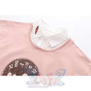 Bunny Carrot Fake Two-Piece Shirt Sweatshirt J10007