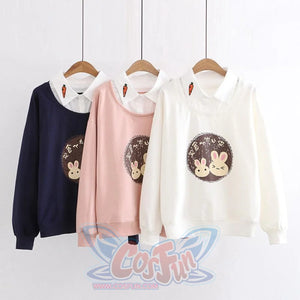 Bunny Carrot Fake Two-Piece Shirt Sweatshirt J10007