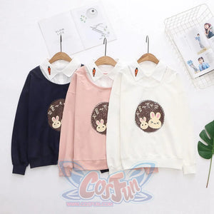 Bunny Carrot Fake Two-Piece Shirt Sweatshirt J10007