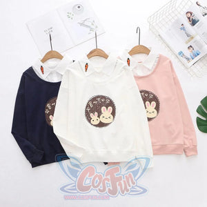 Bunny Carrot Fake Two-Piece Shirt Sweatshirt J10007