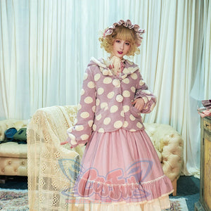 Autumn Winter Woolen Lolita Dot Coat