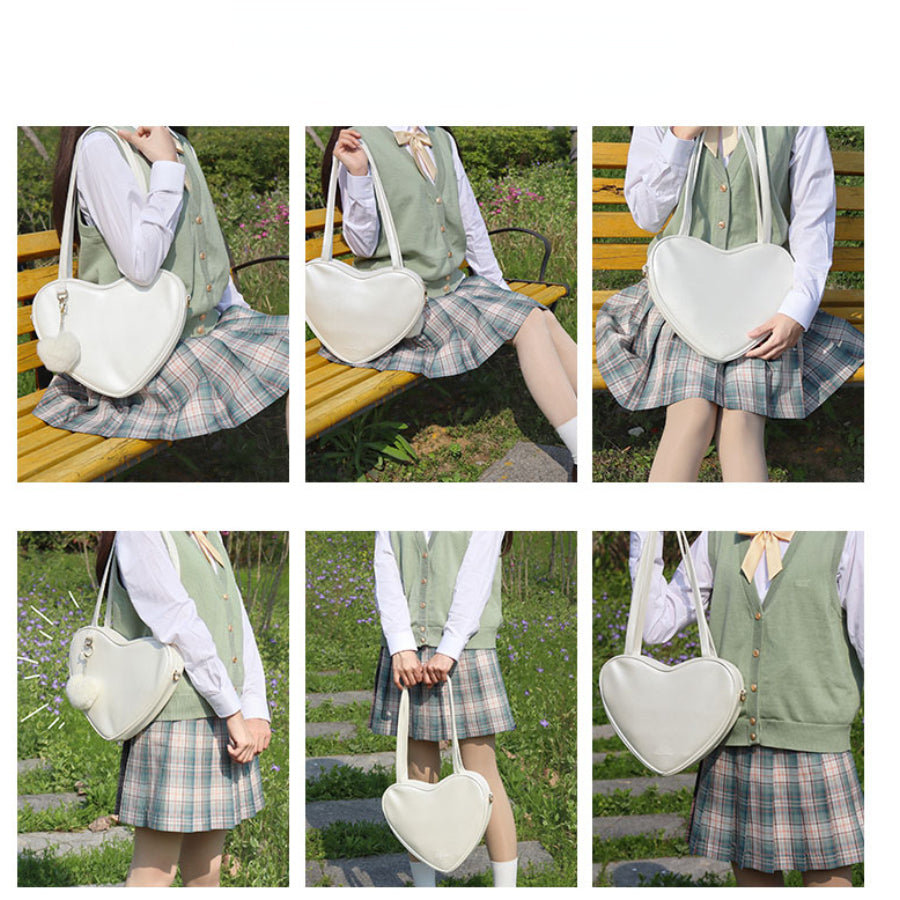 Lovely Large Size Heart-shaped Shoulder Bag S22932