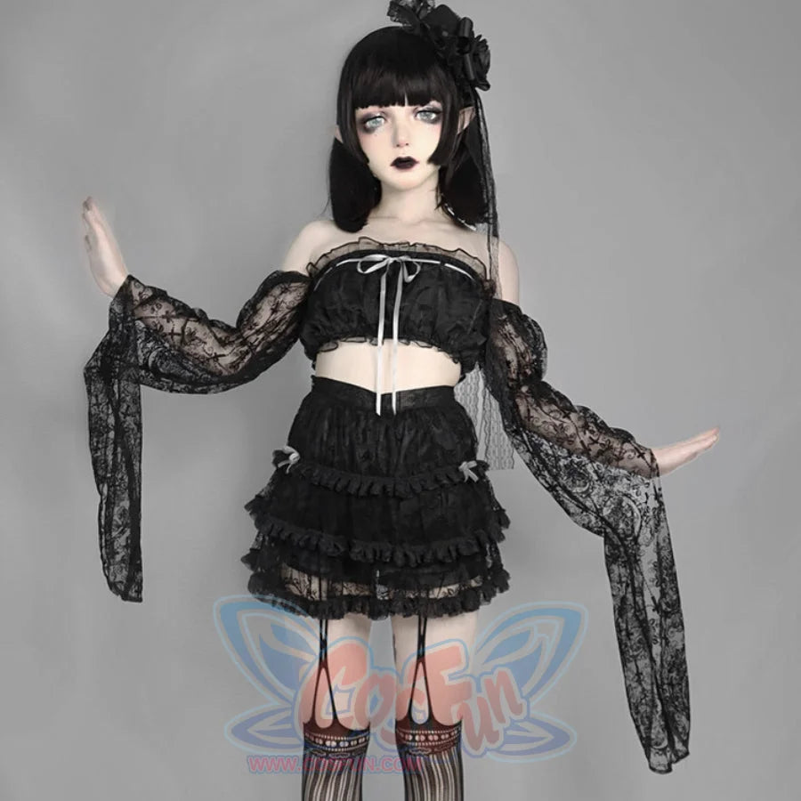 Spice Girl Gothic Lace Cake Tulle Skirt