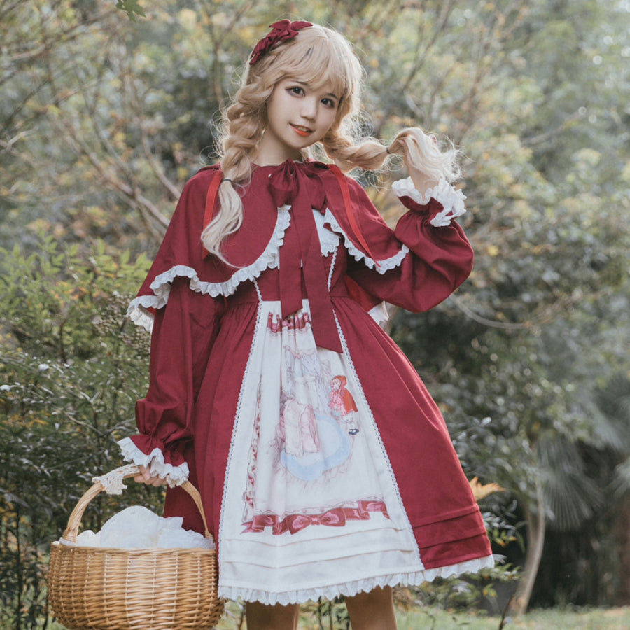 Little Red Riding Hood Sweet and Lovely Lolita Jumper Skirt S22812