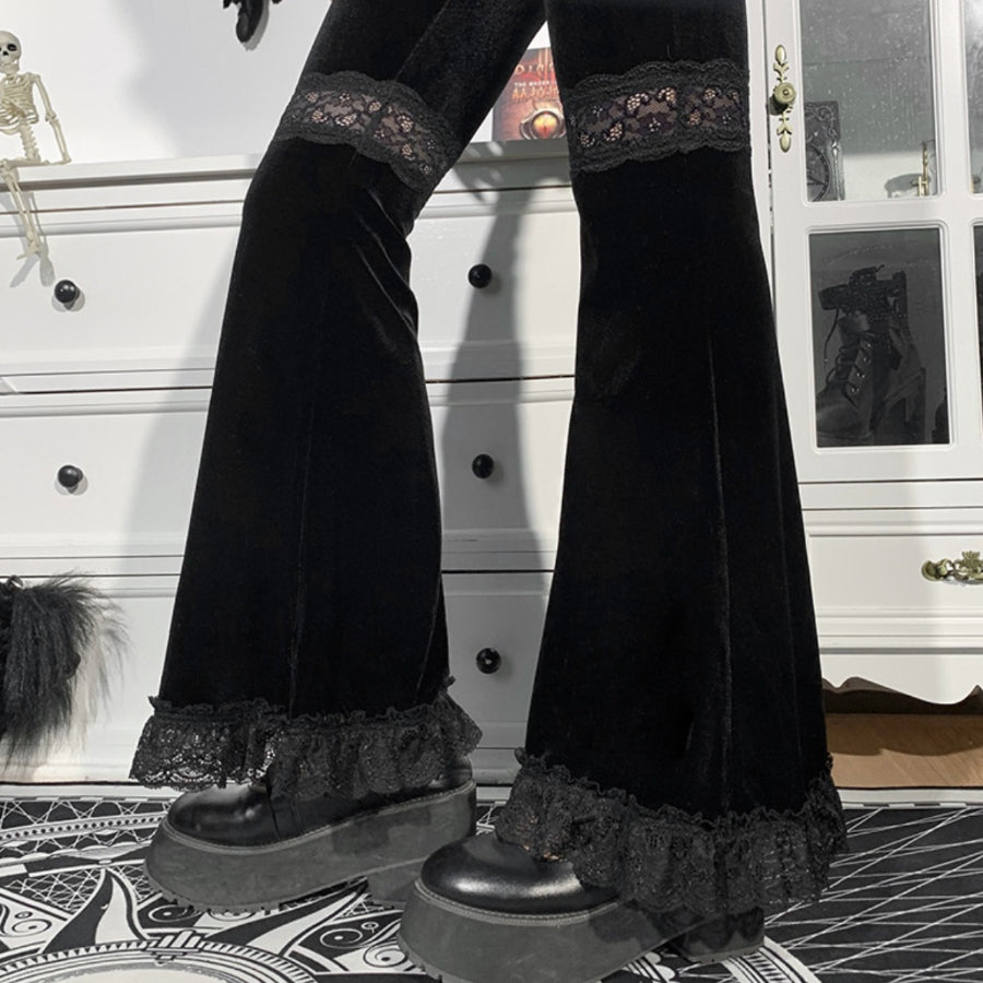 New Style Lace High Waist Trumpet Pants S22922