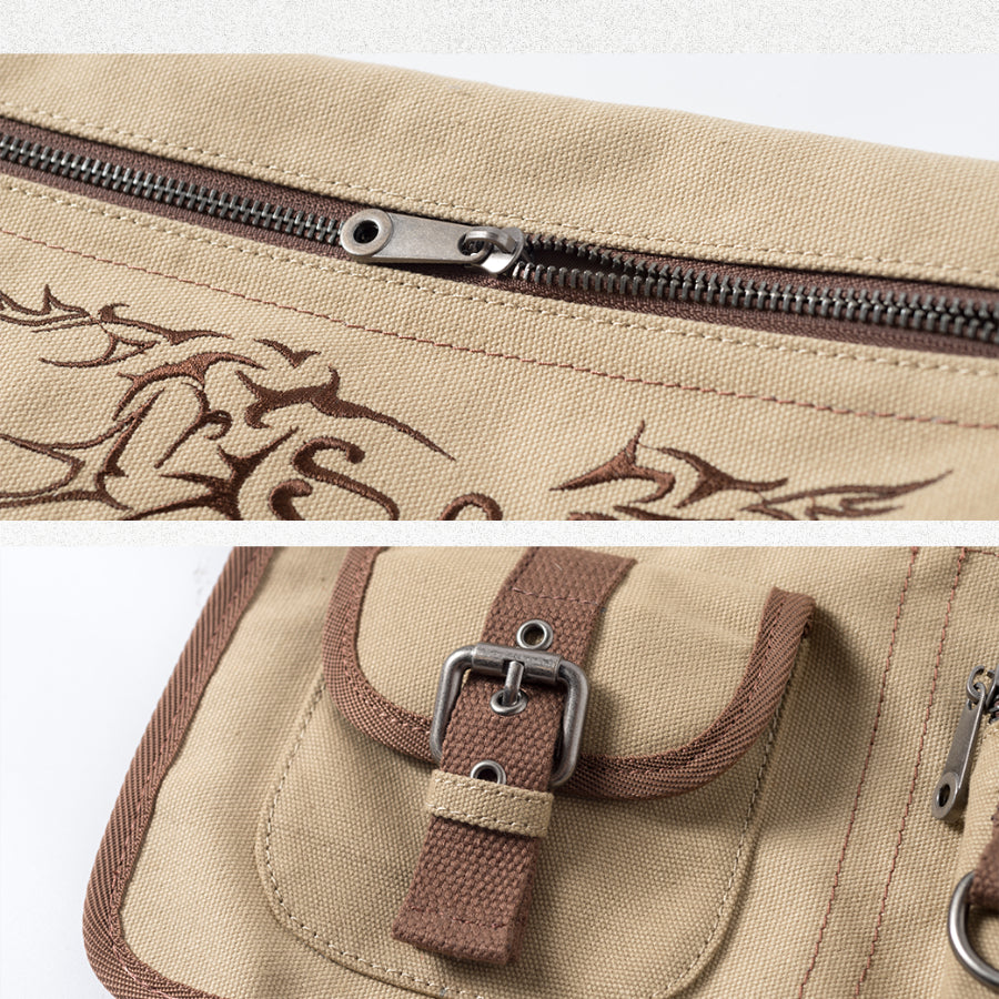 Japanese Style Vintage Canvas Crossbody Bag