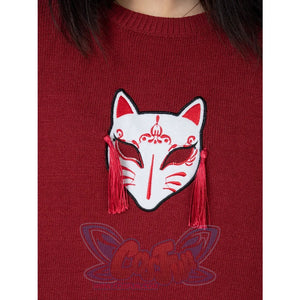 Cartoon Fox Face Embroidery Tassels Sweater Pullover Mp005913 Sweatshirt