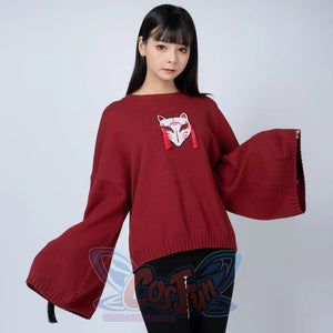 Cartoon Fox Face Embroidery Tassels Sweater Pullover Mp005913 Sweatshirt