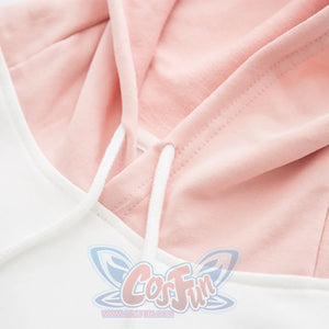 Cartoon Letter Print Rabbit Ears Drawstring Hoodie J10012 Sweatshirt