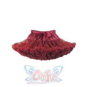 Casual Mesh Pleated Short Multicoloured Skirt J30019 Wine Red / One Size