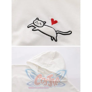 Cat Dream Laced-Up Loose Hoodie Sweatshirt