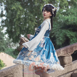 Chinese Style High Waist Lolita Jumper Skirt