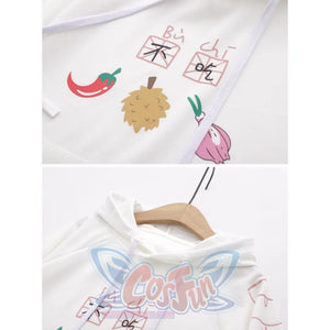 Characters And Cute Fruits Print Pocket Student Loose Hoodies J40003 Hoodie