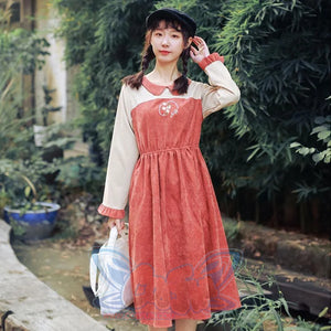 Comely Kimono- Inspried Floral Perter Pan Collar Ruffle High-Low Dress J40033