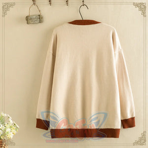 Cute Bear Round Neck Cross Tie Sweater J40015 Sweatshirt