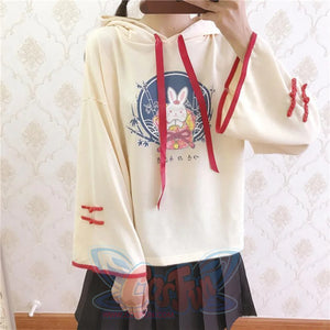 Cute Bunny Print Japanese Drawstring Hoodies J40014 Hoodie