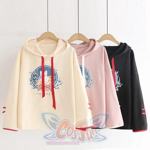 Cute Bunny Print Japanese Drawstring Hoodies J40014 Hoodie