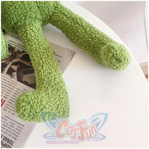 Cute Cartoon Plush Green Frog Doll Faux Wool Shoulder Bags C00072