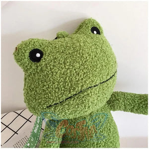 Cute Cartoon Plush Green Frog Doll Faux Wool Shoulder Bags C00072