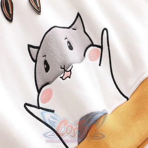 Cute Little Hamster Color Block Hoodie Sweatshirt