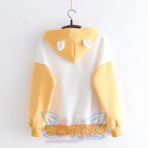 Cute Little Hamster Color Block Hoodie Sweatshirt