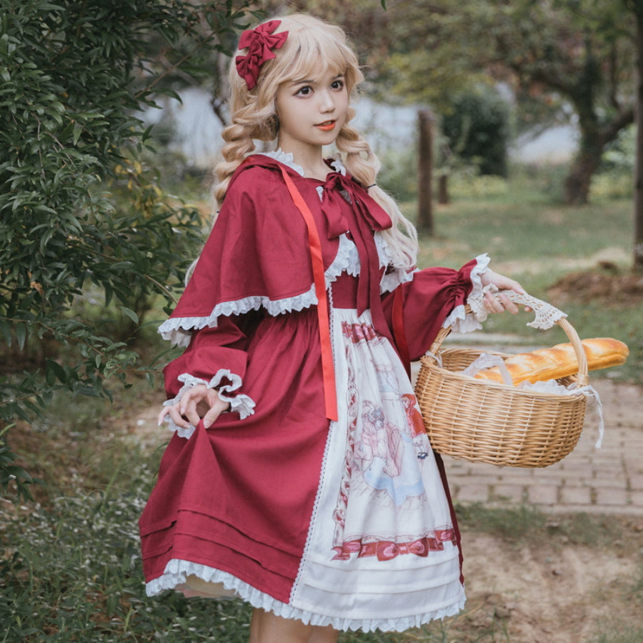 Little Red Riding Hood Sweet and Lovely Lolita Jumper Skirt S22812