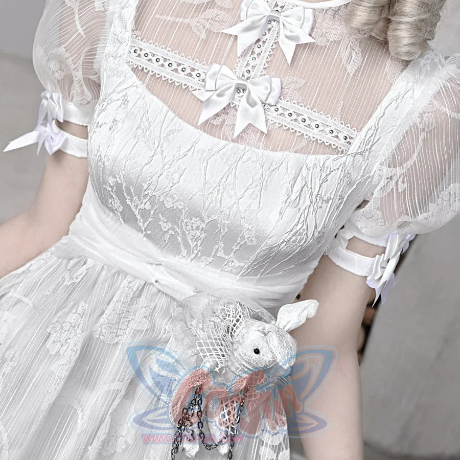 Alice White Gothic Chiffon High Waist Bubble Sleeve Dress