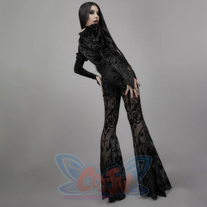 Lace See-Through High Waist Slim Trumpet Pants