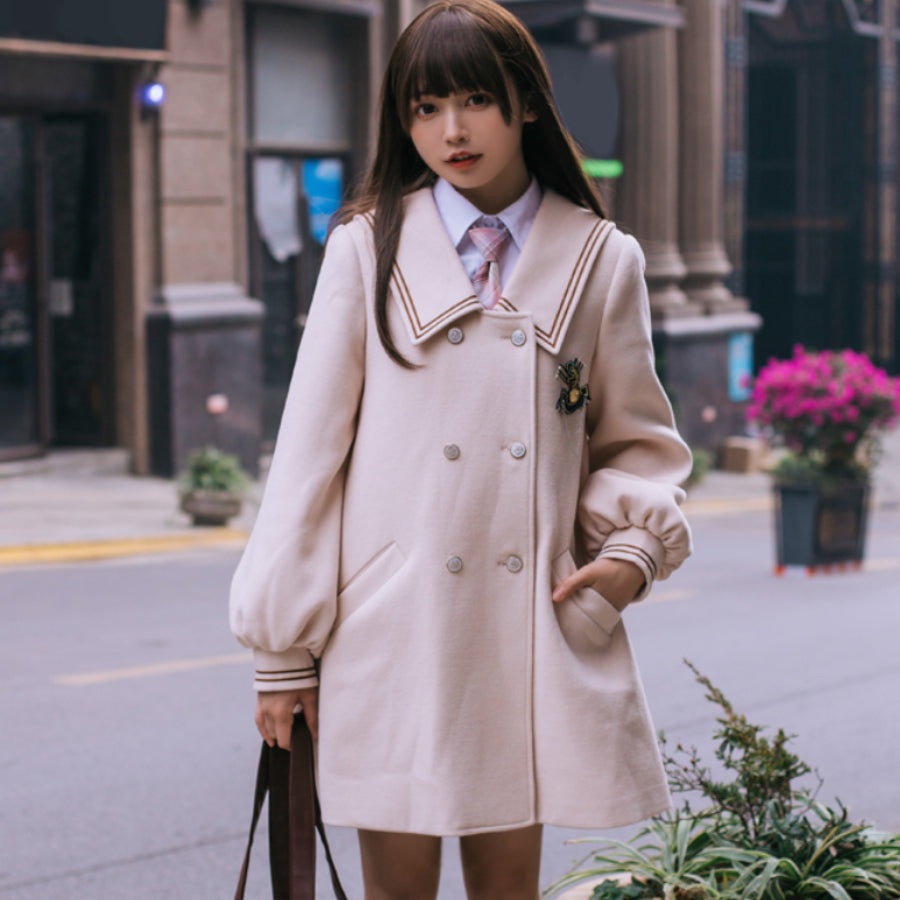 Spring Autumn Lolita Thicken Woolen Coat