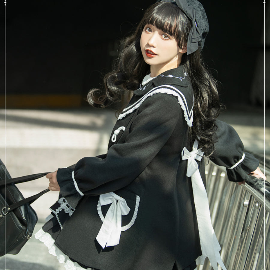 Japanese College Style Lolita Woolen Coat