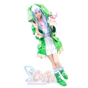 Date A Live Yoshino Himekawa Cosplay Costumes W Green Hooded Women Girls Coat Halloween With Socks