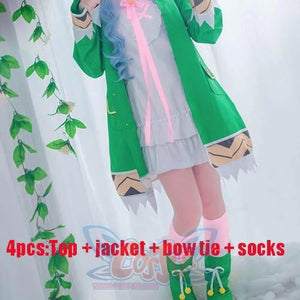 Date A Live Yoshino Himekawa Cosplay Costumes W Green Hooded Women Girls Coat Halloween With Socks B