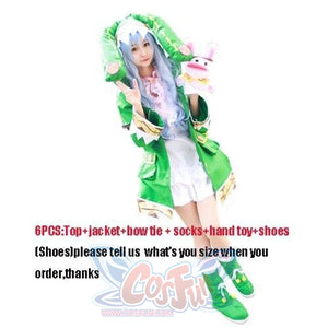 Date A Live Yoshino Himekawa Cosplay Costumes W Green Hooded Women Girls Coat Halloween With Socks /