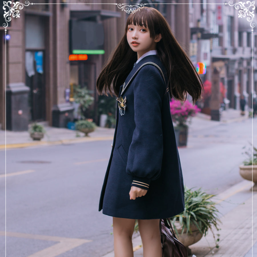 Spring Autumn Lolita Thicken Woolen Coat