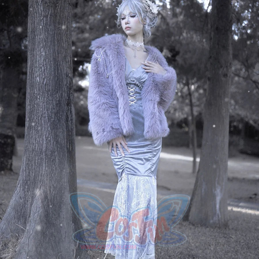 Winter Gothic Vintage Long Sleeve Slim Fishtail Dress