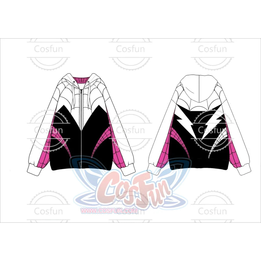 Cosfun Original Girl Spider Theme Cosplay Derivative Full Zip Hoodie A00003 Sweatshirt