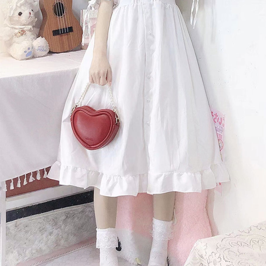 Lolita Pink Heart Shape Crossbody Bag