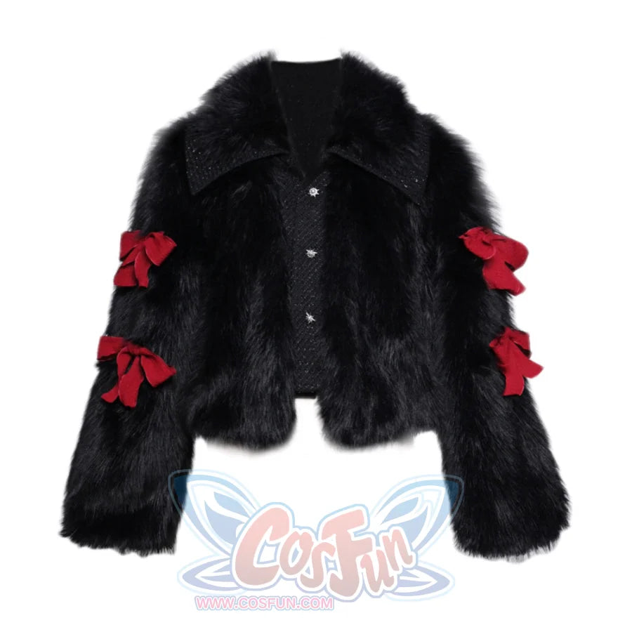 Winter Gothic Thickened Woolen Leather Fur Coat