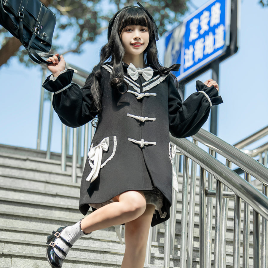 Japanese College Style Lolita Woolen Coat