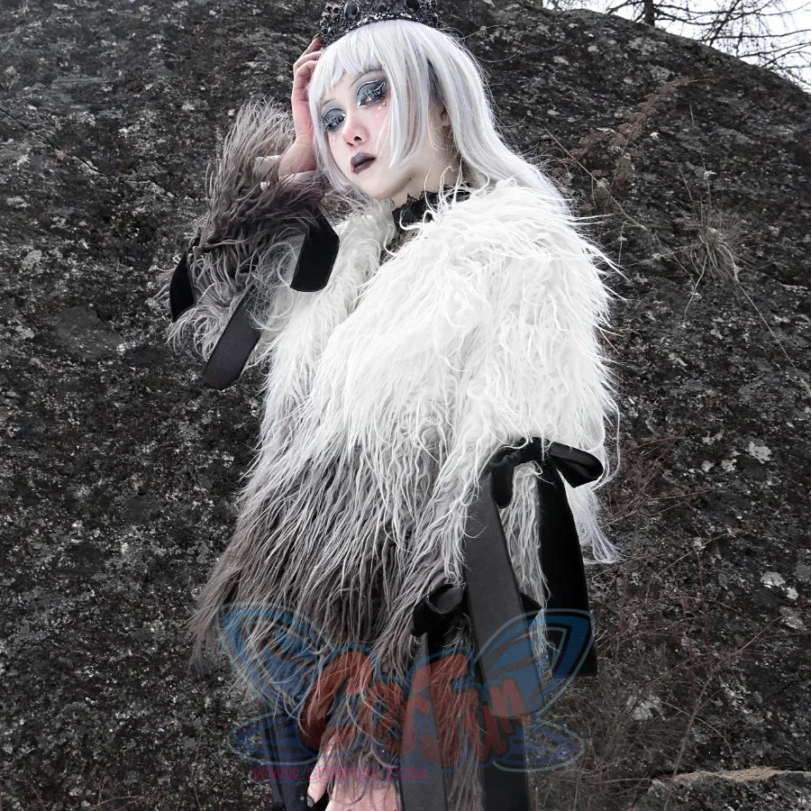 Winter Gothic Mongolian Fur Gradient Color Thickened Coat